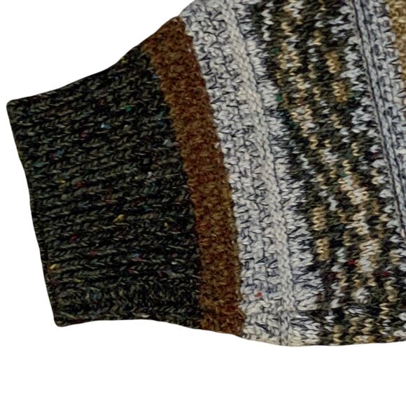 Vintage Prima Maglia Cardigan Mens LG Striped Grandpa Dad Wool Blend 90s Sweater - Picture 13 of 16